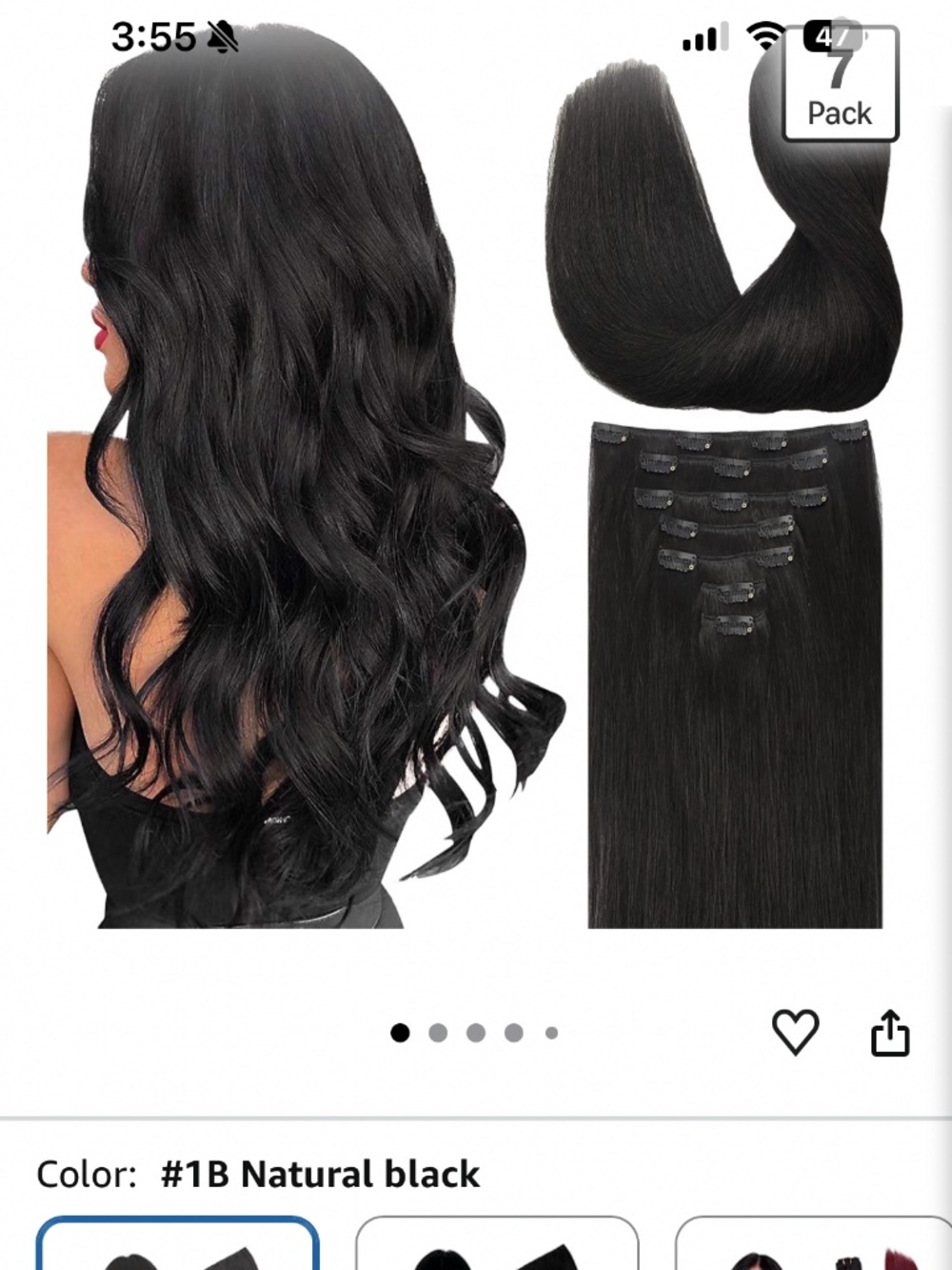 GOO GOO Clip in Hair Extensions Real Human Hair Black Remy Extensions